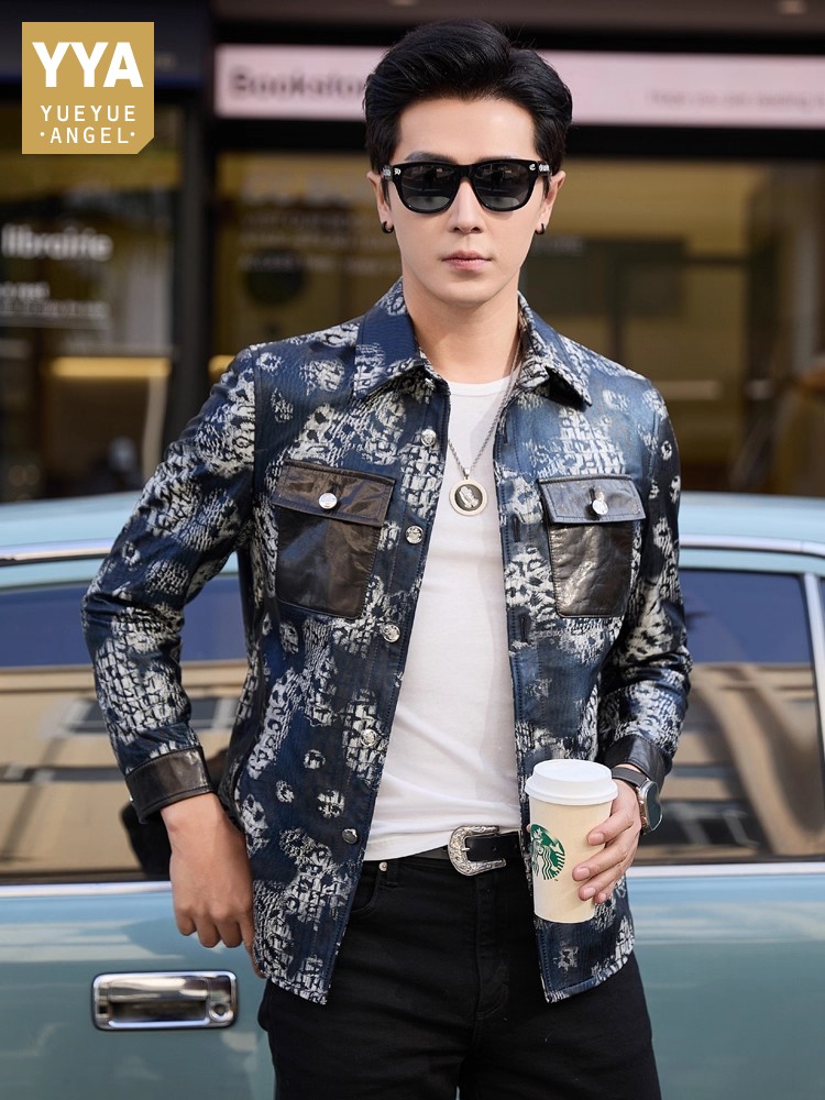 Leatherwork Free Patterns - Luxury New Fashion Floral Printed Mens