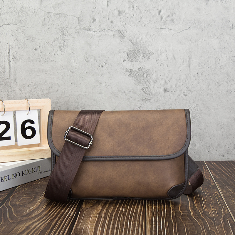 Leather Work Bag Men - Luxury Brand Vintage Shoulder Bag For