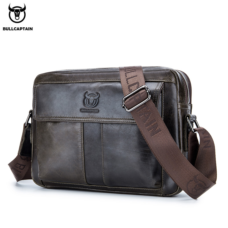 Leather Work Bag Men - BULLCAPTAIN Genuine Leather Men's Crossbody Bag
