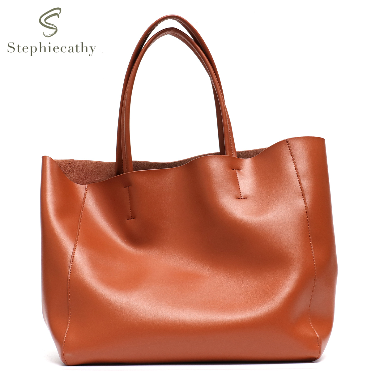 Leather Work Bag Women - Minimalist Big Tote Bag Women Fashionable