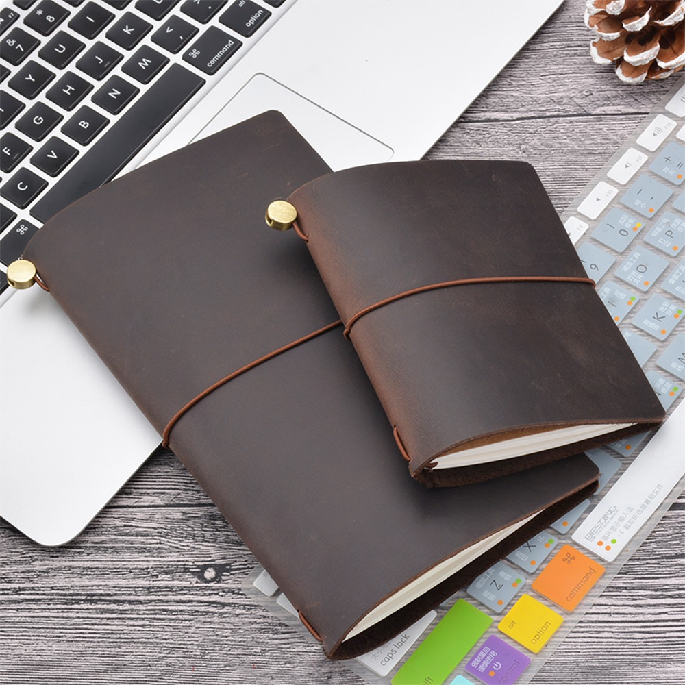 Leather Work Notebook - Genuine Leather Traveler Notebook DIY Journal