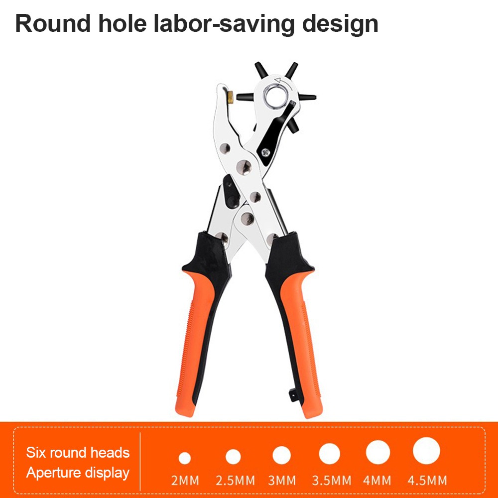 Leather Punch Revolving - Portable Metal Leather Hole Punch Pliers