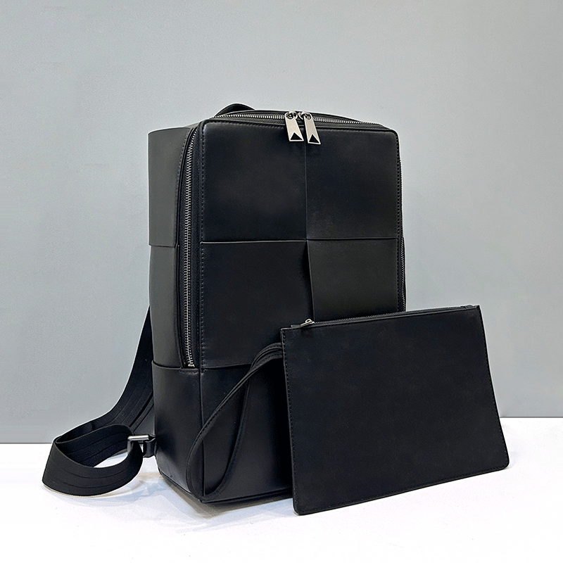 Leather Work Bag - Fashionable Large Capacity Leather Woven Business