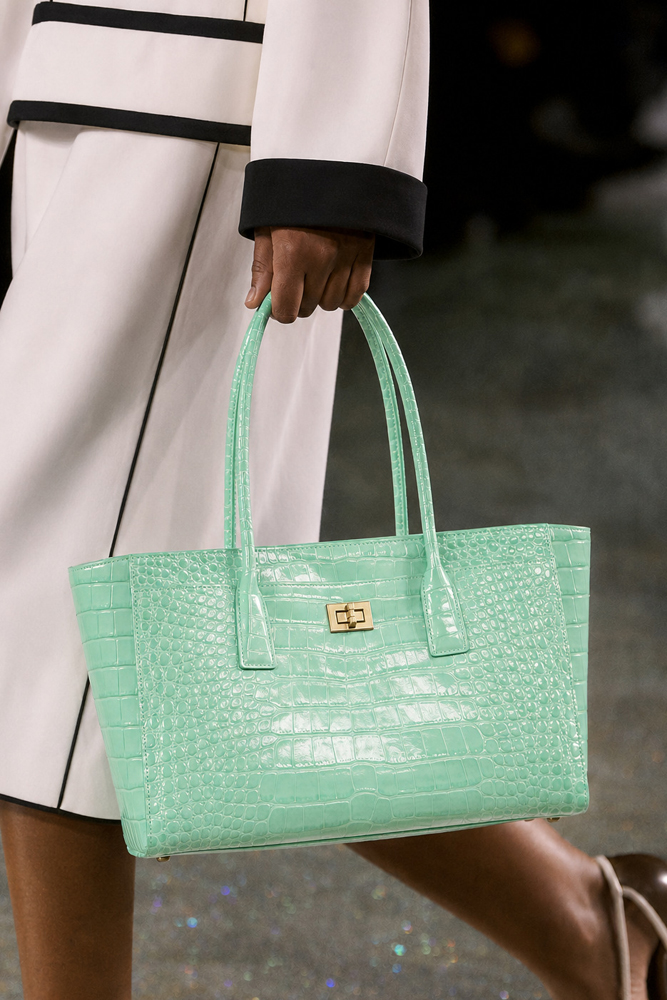 Leather Work Bag Women - SHELKSBAG Glossy Crocodile Embossed Tote Bag