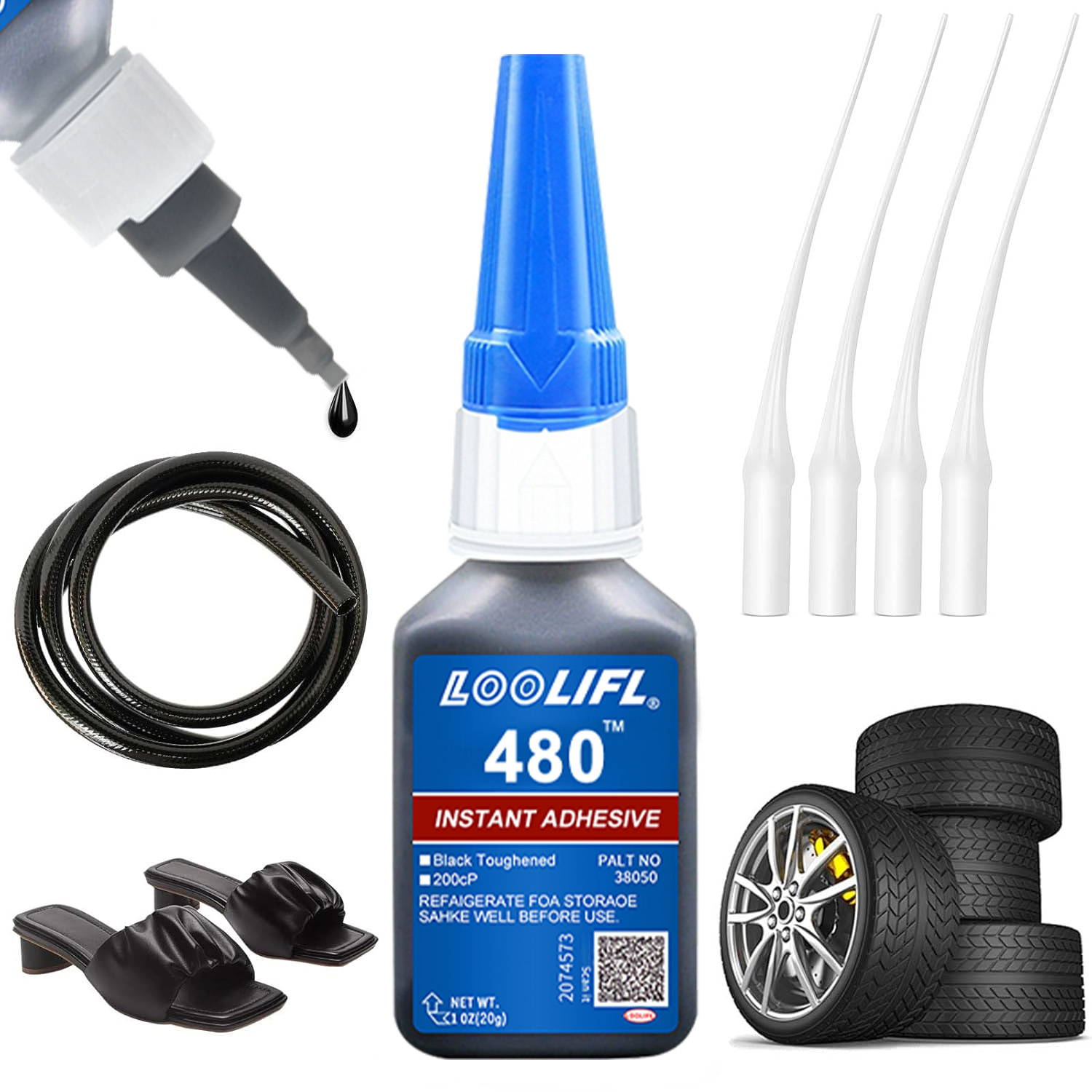 Contact Cement Leather - 480 Black Strong Quick-Drying Glue, Powerful