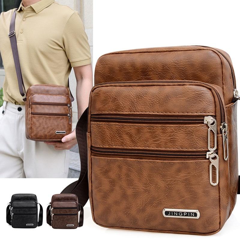 Leather Work Bag Men - Men's PU Leather Crossbody Shoulder Bags