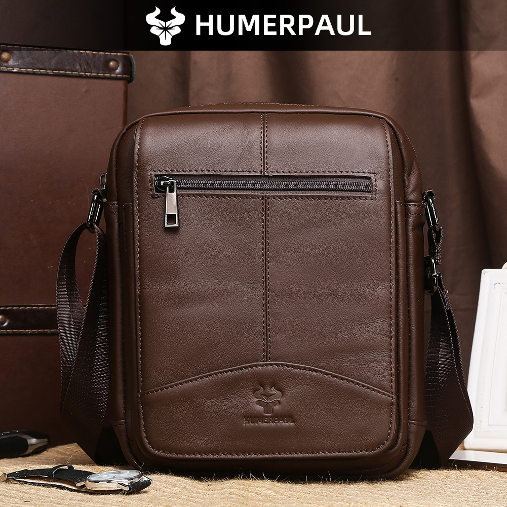 HUMERPAUL Genuine Leather Cros - Leather Work Bag Men ulasan dan harga