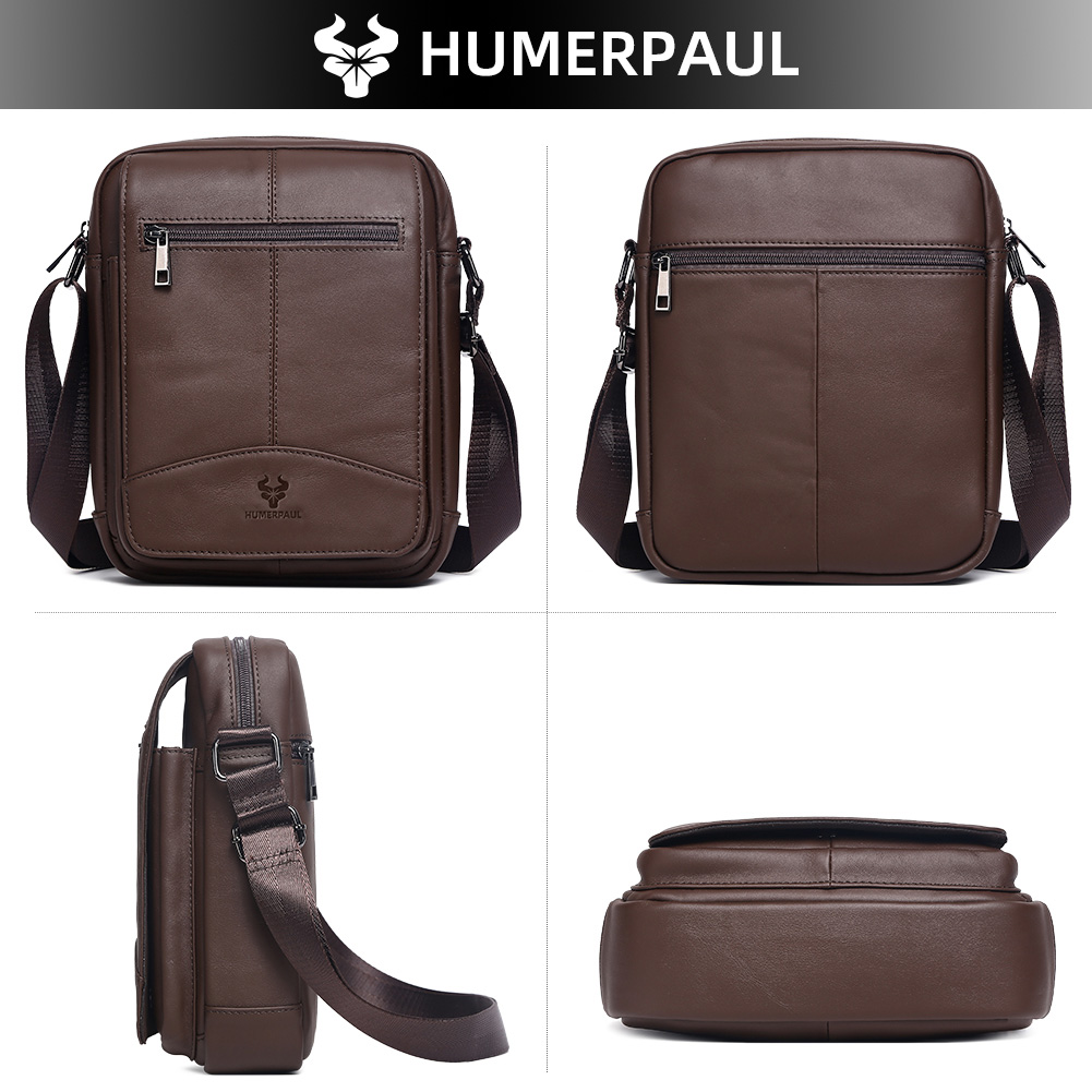 HUMERPAUL Genuine Leather Cros - Leather Work Bag Men ulasan dan harga