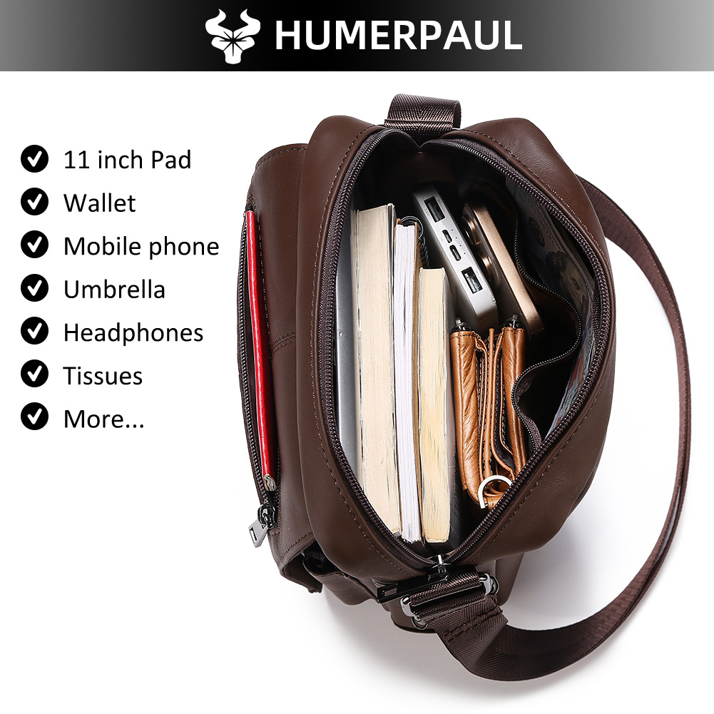 HUMERPAUL Genuine Leather Cros - Leather Work Bag Men ulasan dan harga