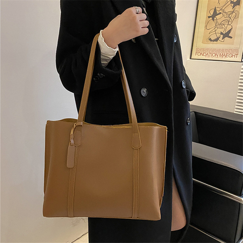 Classic Black Faux Leather Tot - Leather Work Bag Women ulasan dan harga