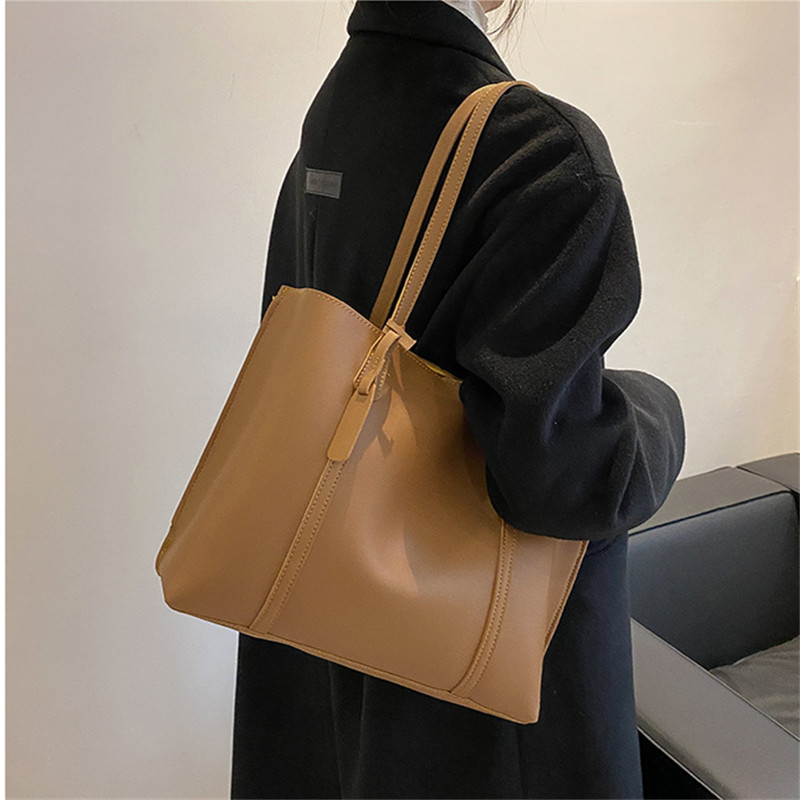 Classic Black Faux Leather Tot - Leather Work Bag Women ulasan dan harga