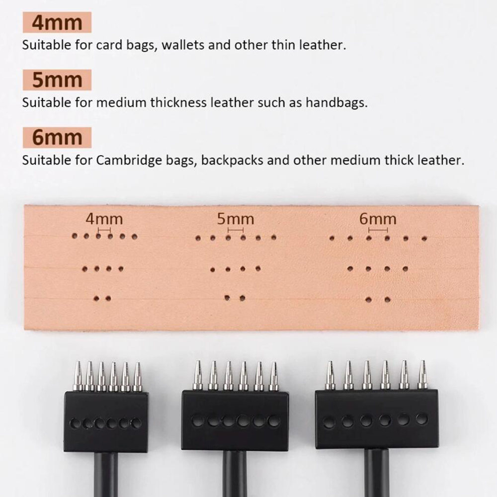 Black Prong Punch Tool Set 3pc - Leather Punch Revolving ulasan dan harga