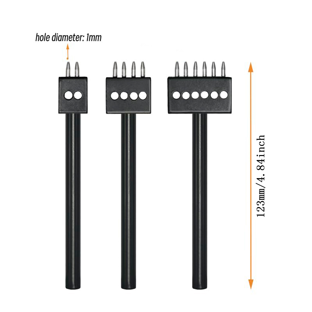 Black Prong Punch Tool Set 3pc - Leather Punch Revolving ulasan dan harga