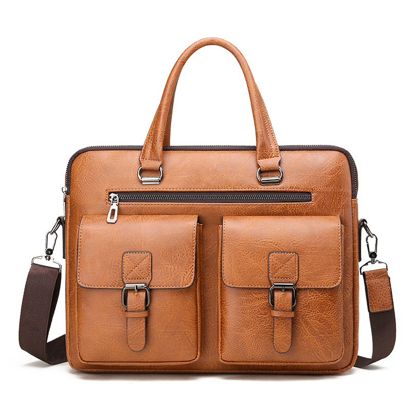 Luxury Brand Man Business Brie - Leather Work Bag ulasan dan harga