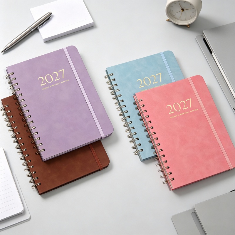 A5 PU Leather 2027 Weekly Mont - Leather Work Notebook ulasan dan harga