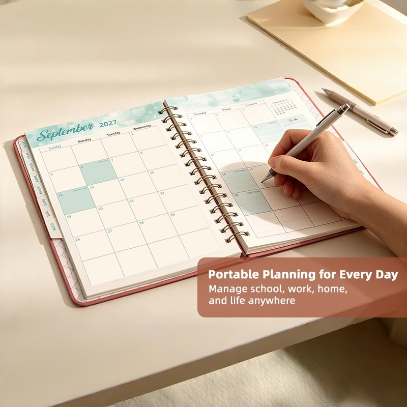 A5 PU Leather 2027 Weekly Mont - Leather Work Notebook ulasan dan harga