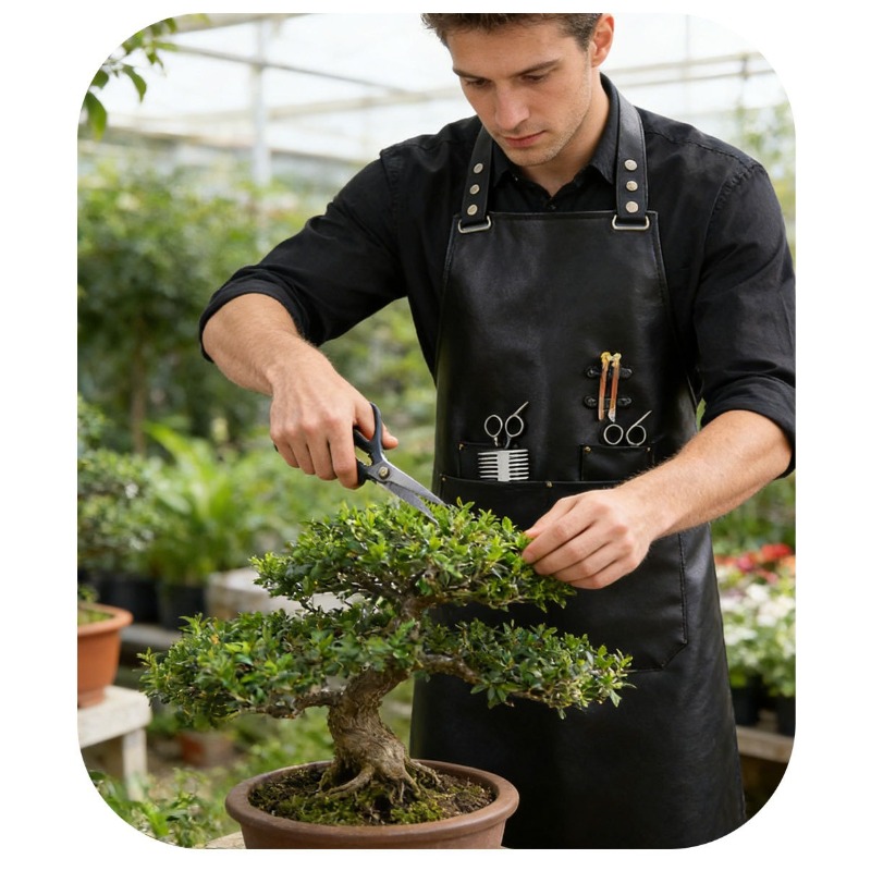 PU Soft Leather Apron Barber's - Leatherwork Apron ulasan dan harga