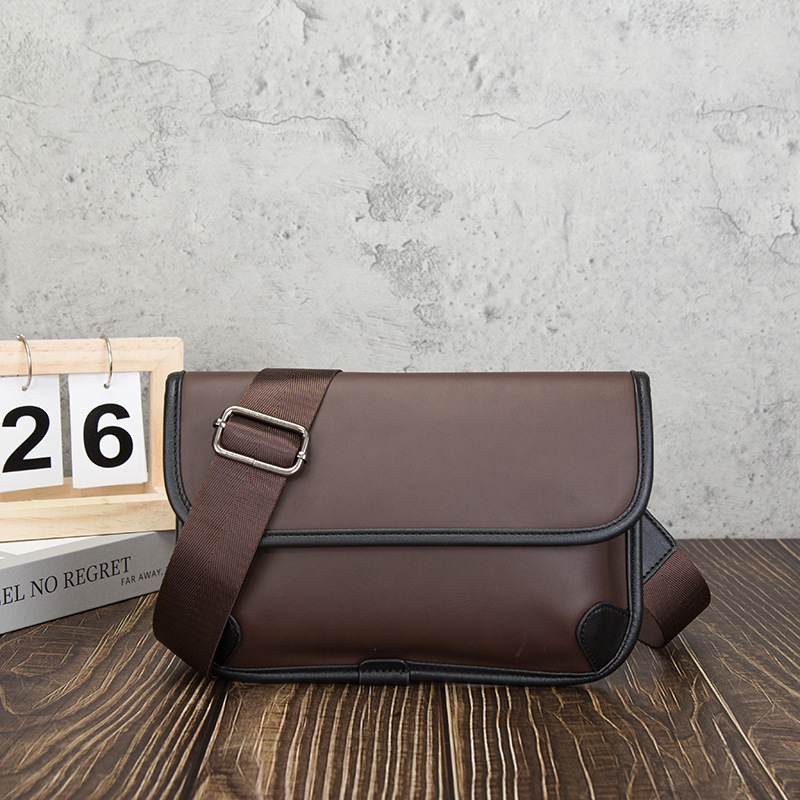 Luxury Brand Vintage Shoulder  - Leather Work Bag Men ulasan dan harga