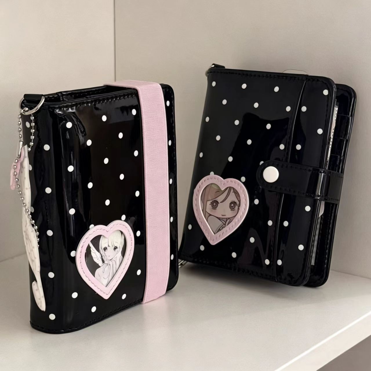 Korean Style Polka Dot Heart M - Leather Work Notebook ulasan dan harga