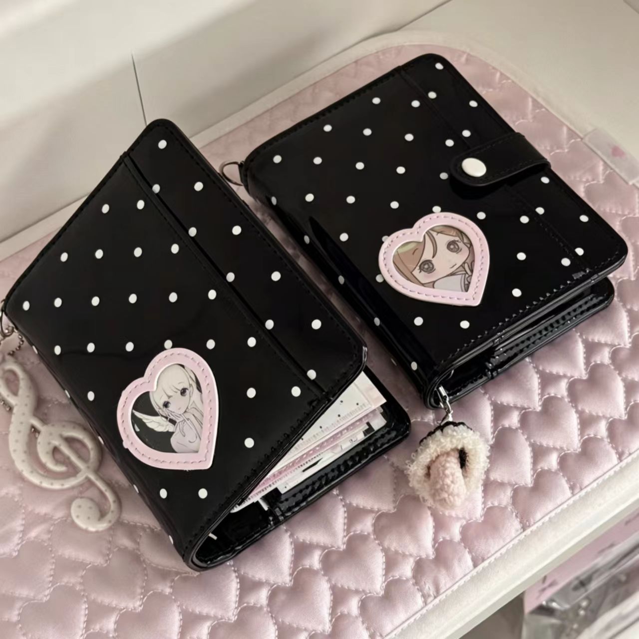 Korean Style Polka Dot Heart M - Leather Work Notebook ulasan dan harga