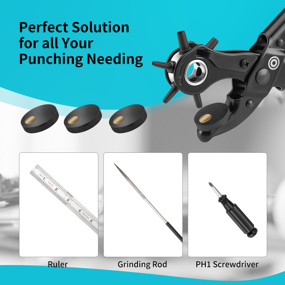 DURATECH 25cm Punching Pliers  - Leather Punch Revolving ulasan dan harga