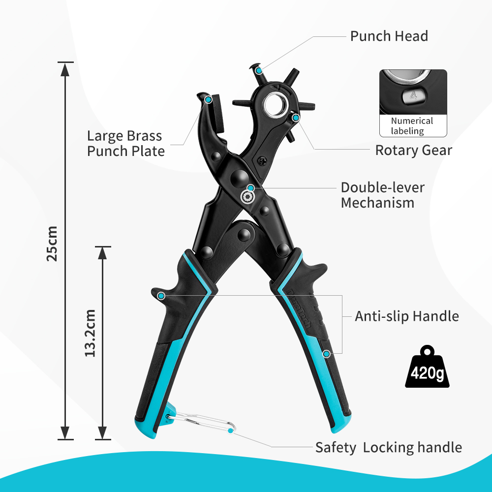 DURATECH 25cm Punching Pliers  - Leather Punch Revolving ulasan dan harga