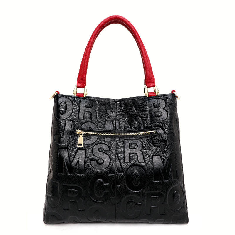 Genuine Cowhide Embossed Lette - Leather Work Bag Women ulasan dan harga