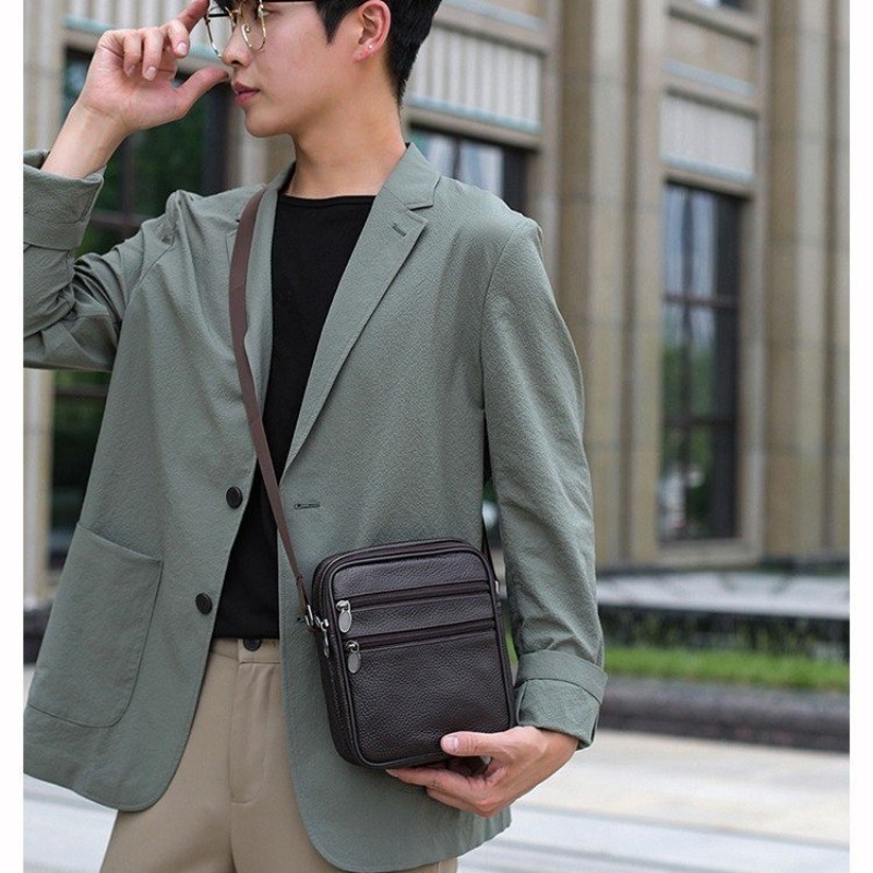 Men's Shoulder Messenger Bag C - Leather Work Bag Men ulasan dan harga