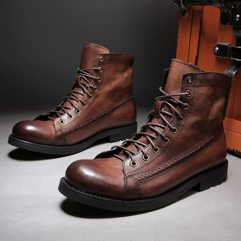 2026 Mens Ankle Boots Classic  - Leather Work Fabric ulasan dan harga