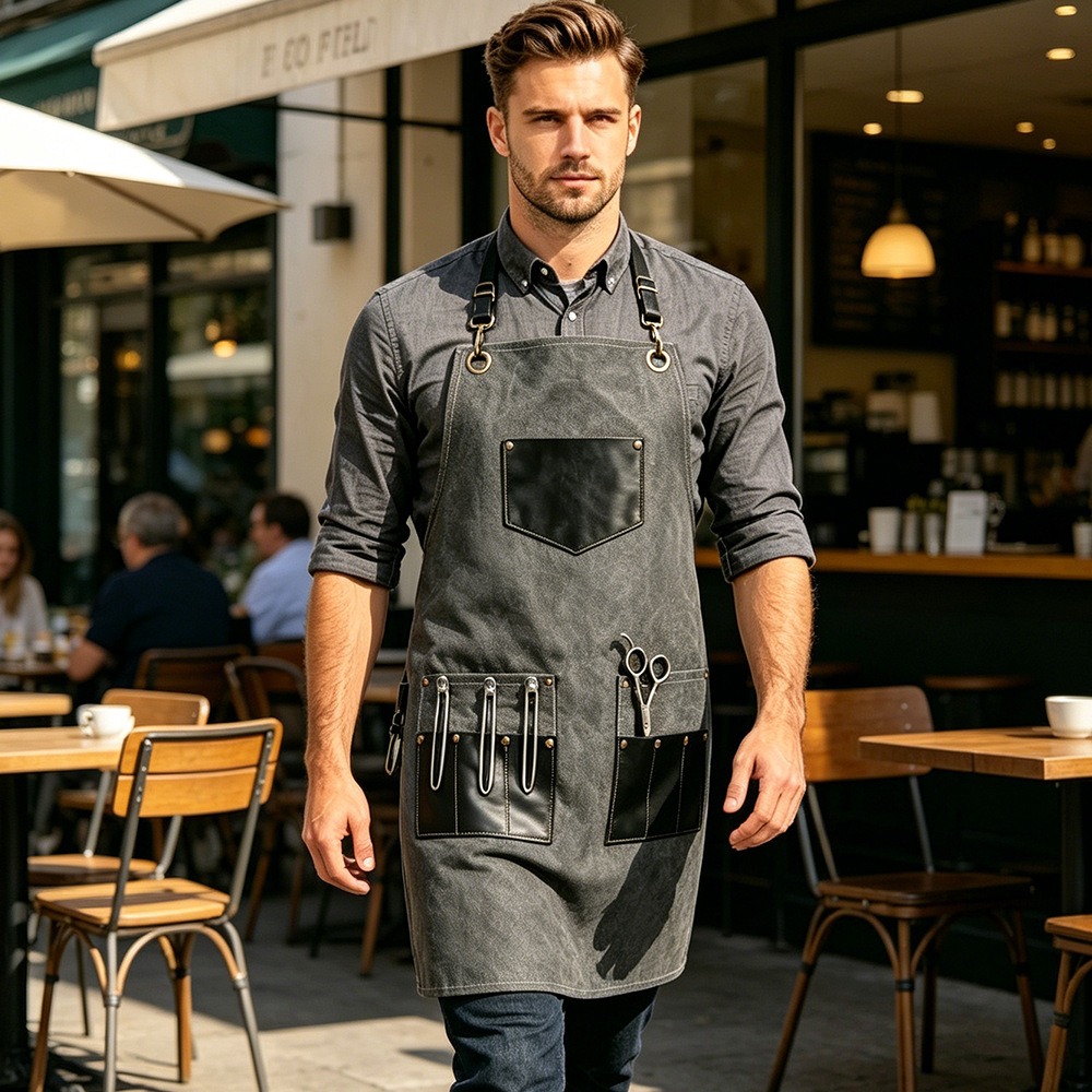 Thick Canvas Apron Leather Mul - Leatherwork Apron ulasan dan harga