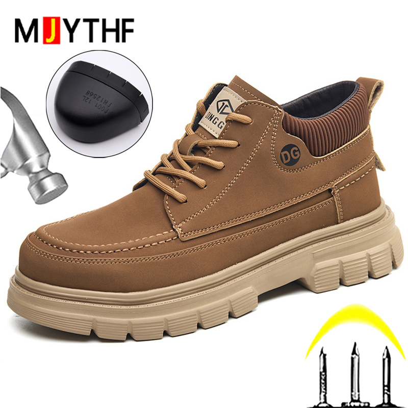 Black Leather Boots Men Shoes  - Leather Work Fabric ulasan dan harga