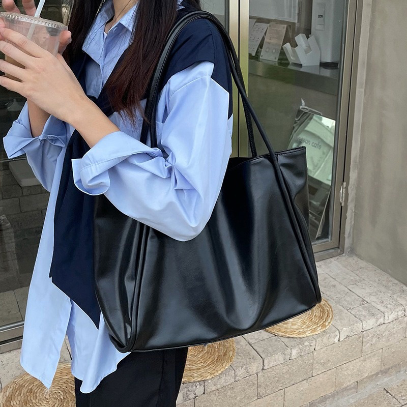 2026 Women New Vintage Shoulde - Leather Work Bag Women ulasan dan harga