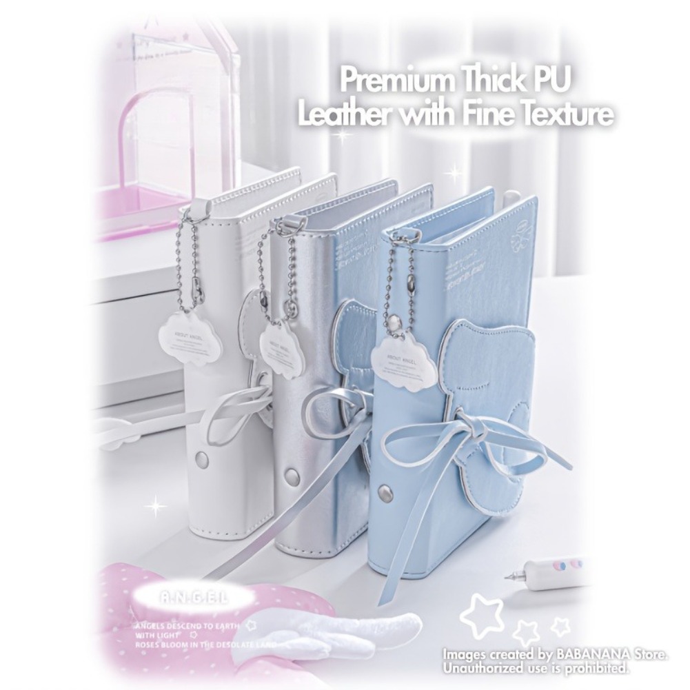 Kawaii Angel Wings Notebook A7 - Leather Work Notebook ulasan dan harga