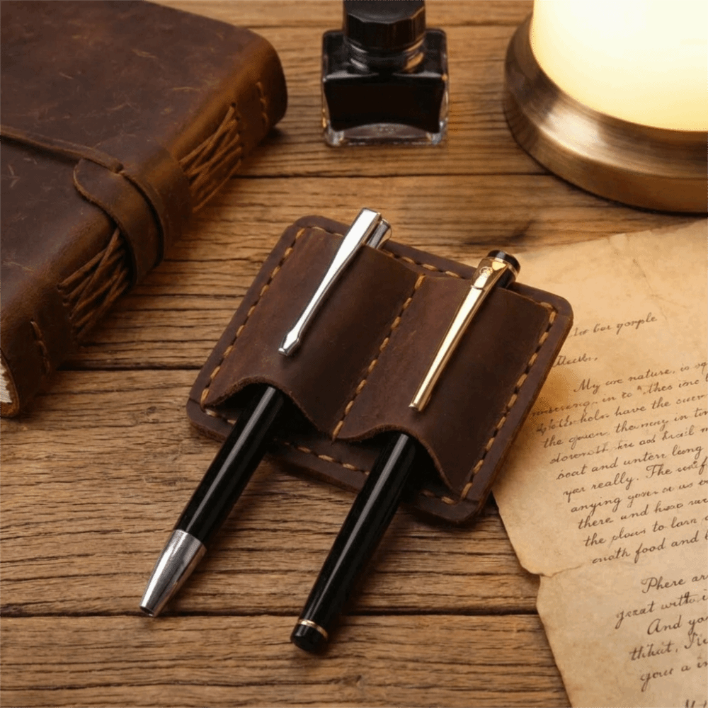 Double Vintage Leather Pen Loo - Leather Work Notebook ulasan dan harga