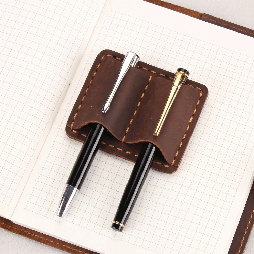 Double Vintage Leather Pen Loo - Leather Work Notebook ulasan dan harga