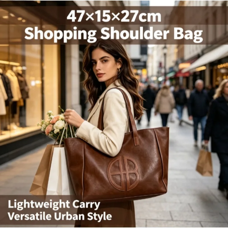 2026 New Retro Large Capacity  - Leather Work Bag Women ulasan dan harga