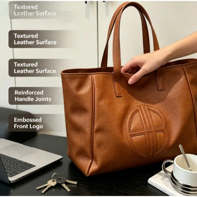 2026 New Retro Large Capacity  - Leather Work Bag Women ulasan dan harga