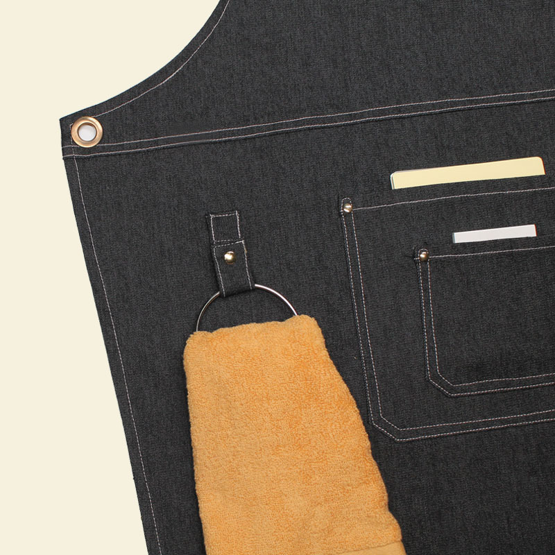 Floral PU Leather Straps Denim - Leatherwork Apron ulasan dan harga