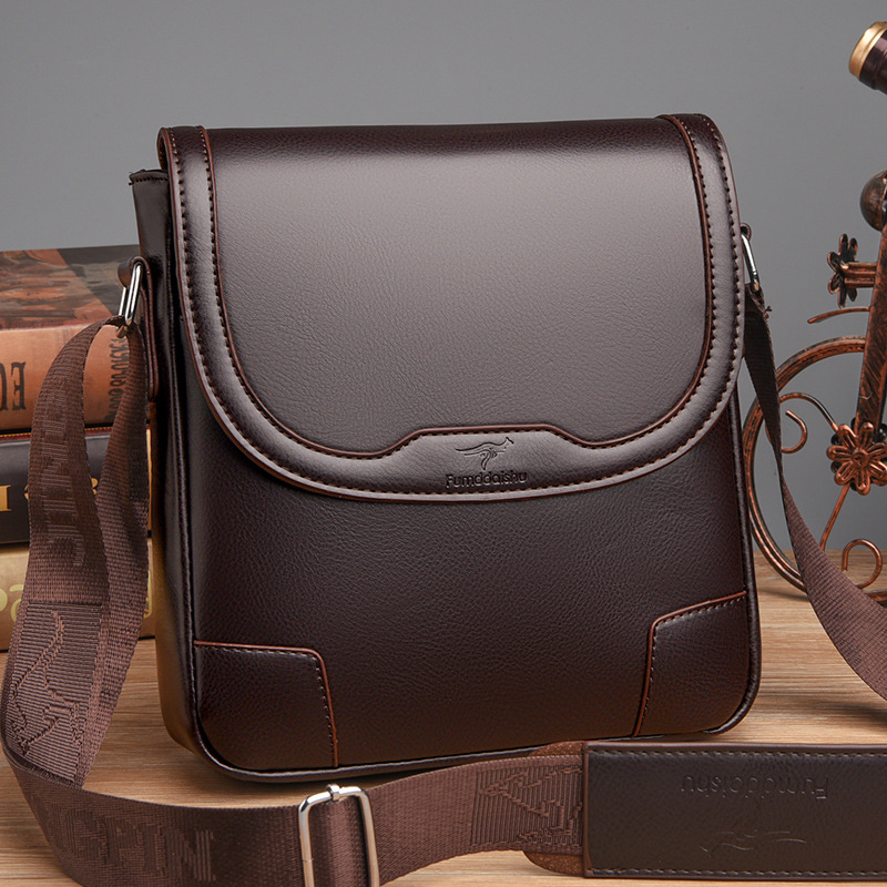 Luxury Brand Men Leather Shoul - Leather Work Bag Men ulasan dan harga