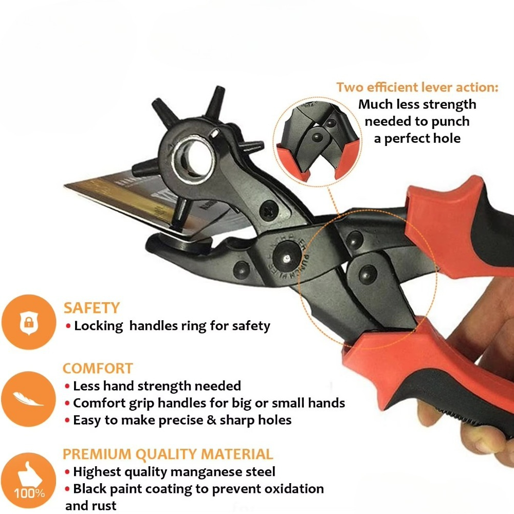 Leather Craft Tools Belt Hole  - Leather Punch Revolving ulasan dan harga