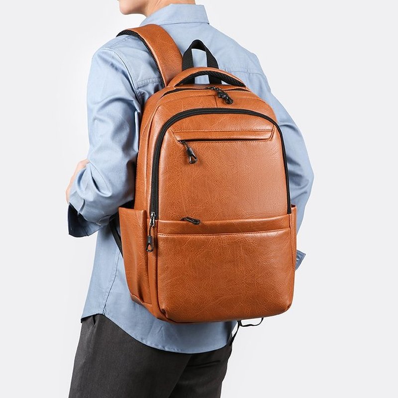 Premium Leather Business Backp - Leather Work Bag ulasan dan harga
