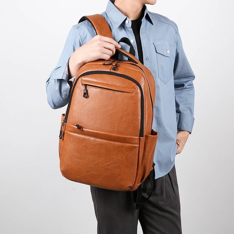 Premium Leather Business Backp - Leather Work Bag ulasan dan harga
