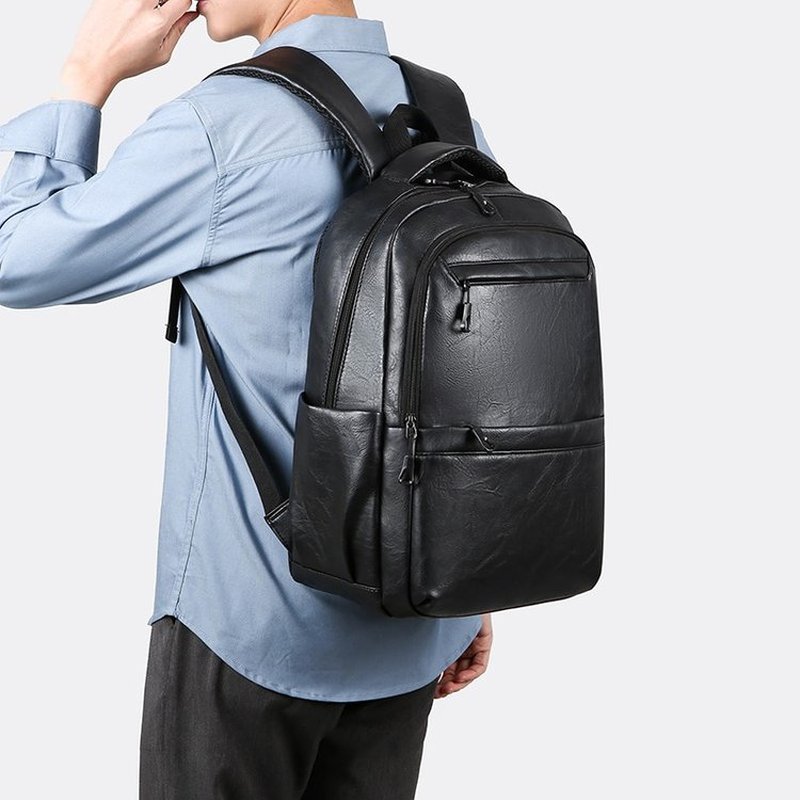 Premium Leather Business Backp - Leather Work Bag ulasan dan harga