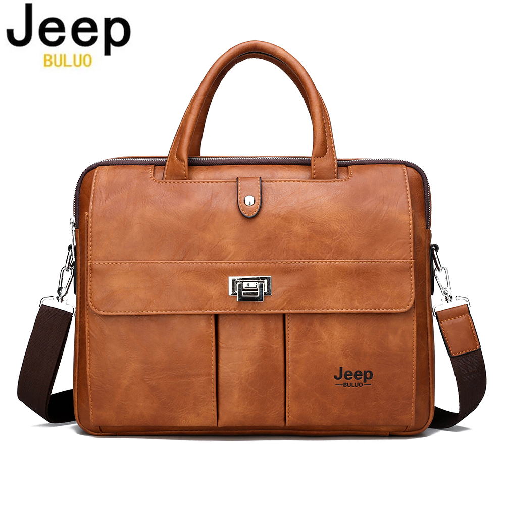 Jeep Buluo Men's Leather Brief - Leather Work Bag Men ulasan dan harga