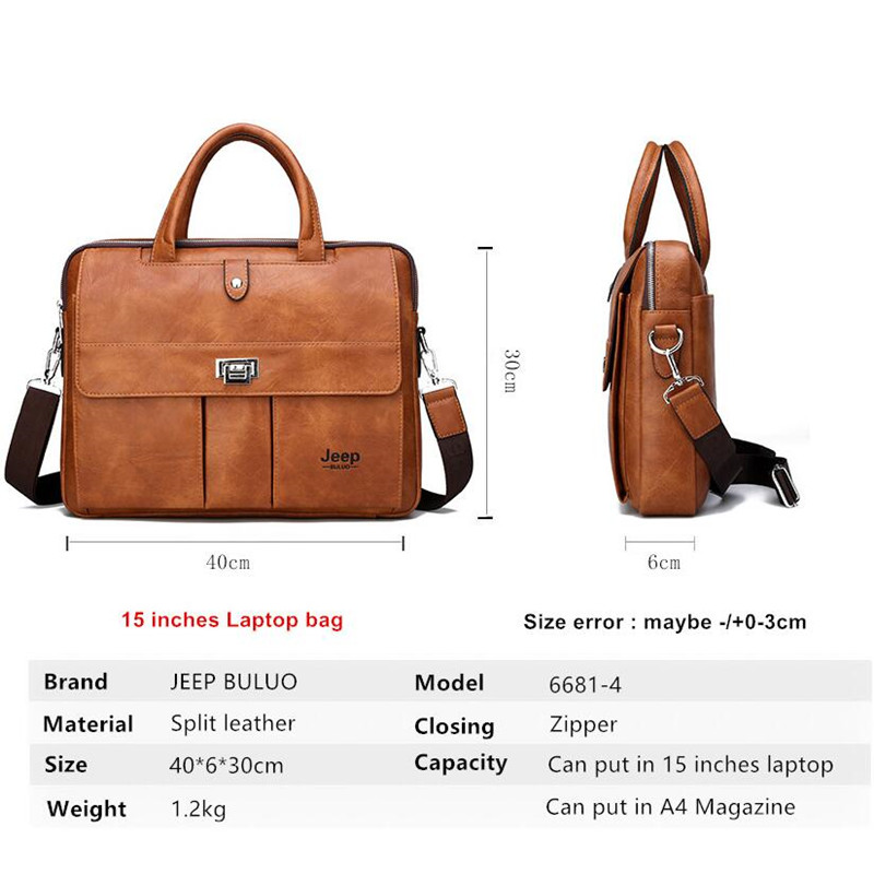 Jeep Buluo Men's Leather Brief - Leather Work Bag Men ulasan dan harga