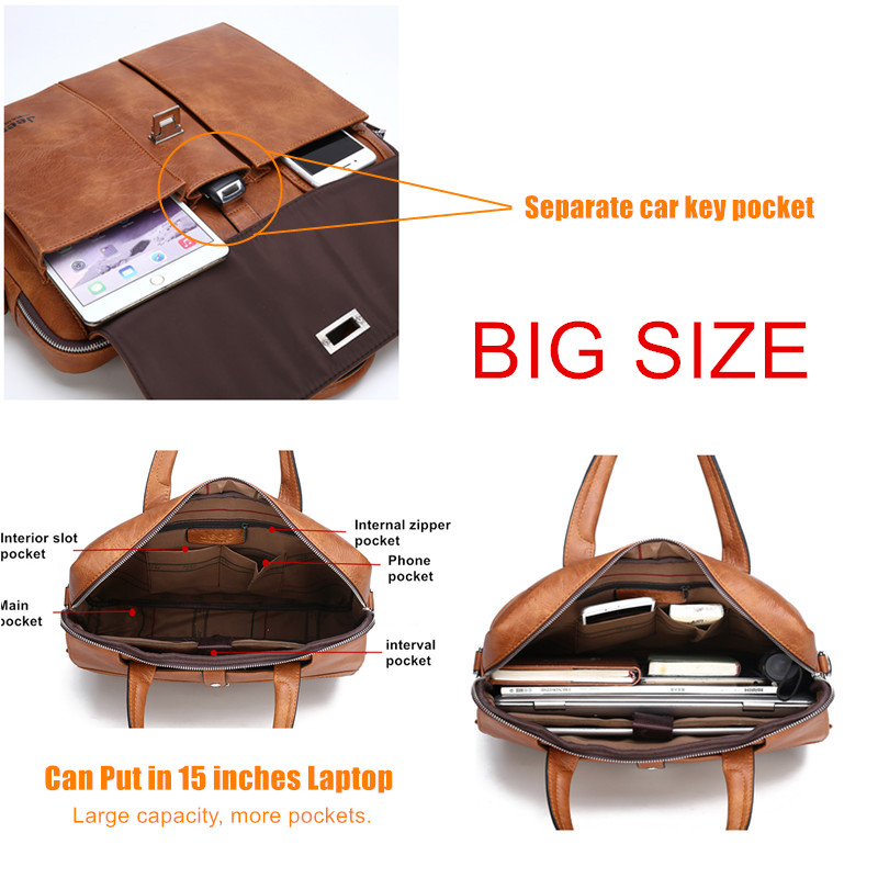 Jeep Buluo Men's Leather Brief - Leather Work Bag Men ulasan dan harga