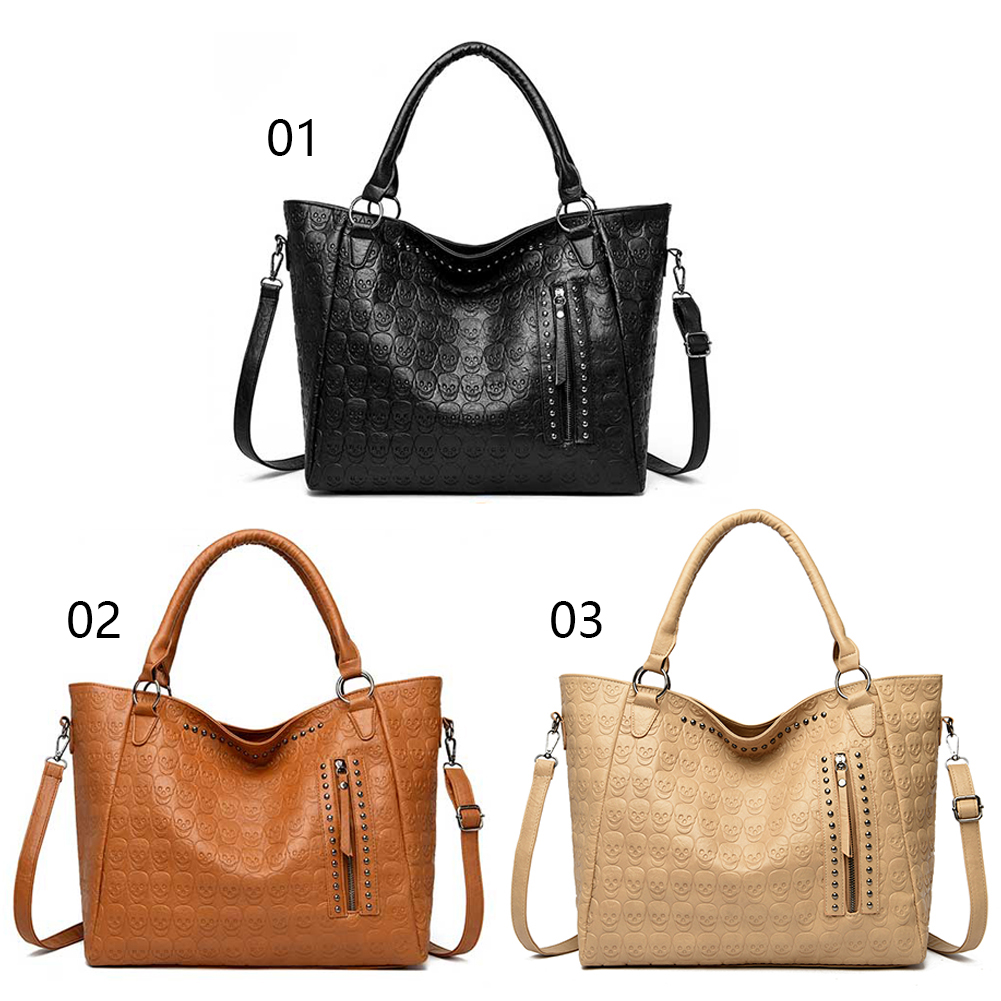 Punk Skull Crossbody Bag PU Le - Leather Work Bag Women ulasan dan harga