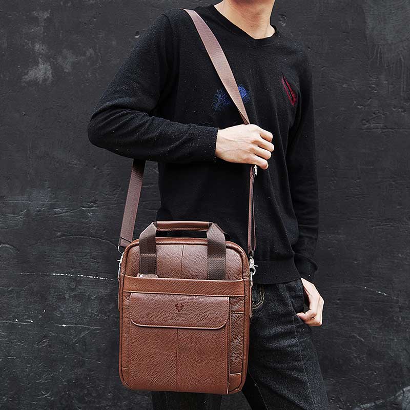 Durable Genuine Leather Bags f - Leather Work Bag Men ulasan dan harga