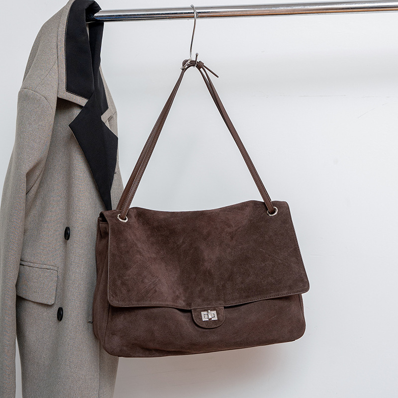 Genuine Suede Leather Underarm - Leather Work Bag Women ulasan dan harga