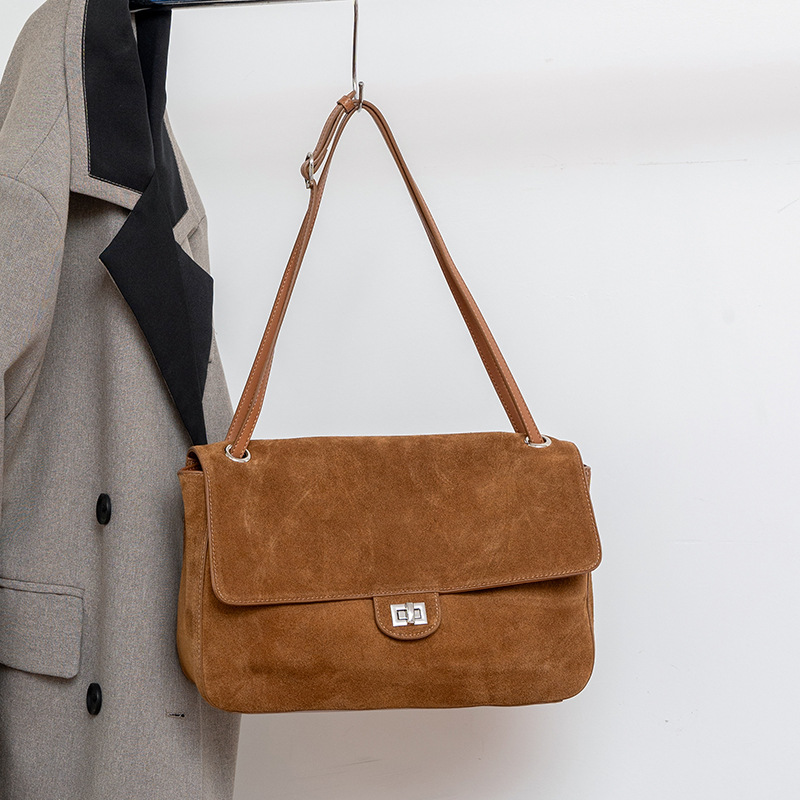 Genuine Suede Leather Underarm - Leather Work Bag Women ulasan dan harga